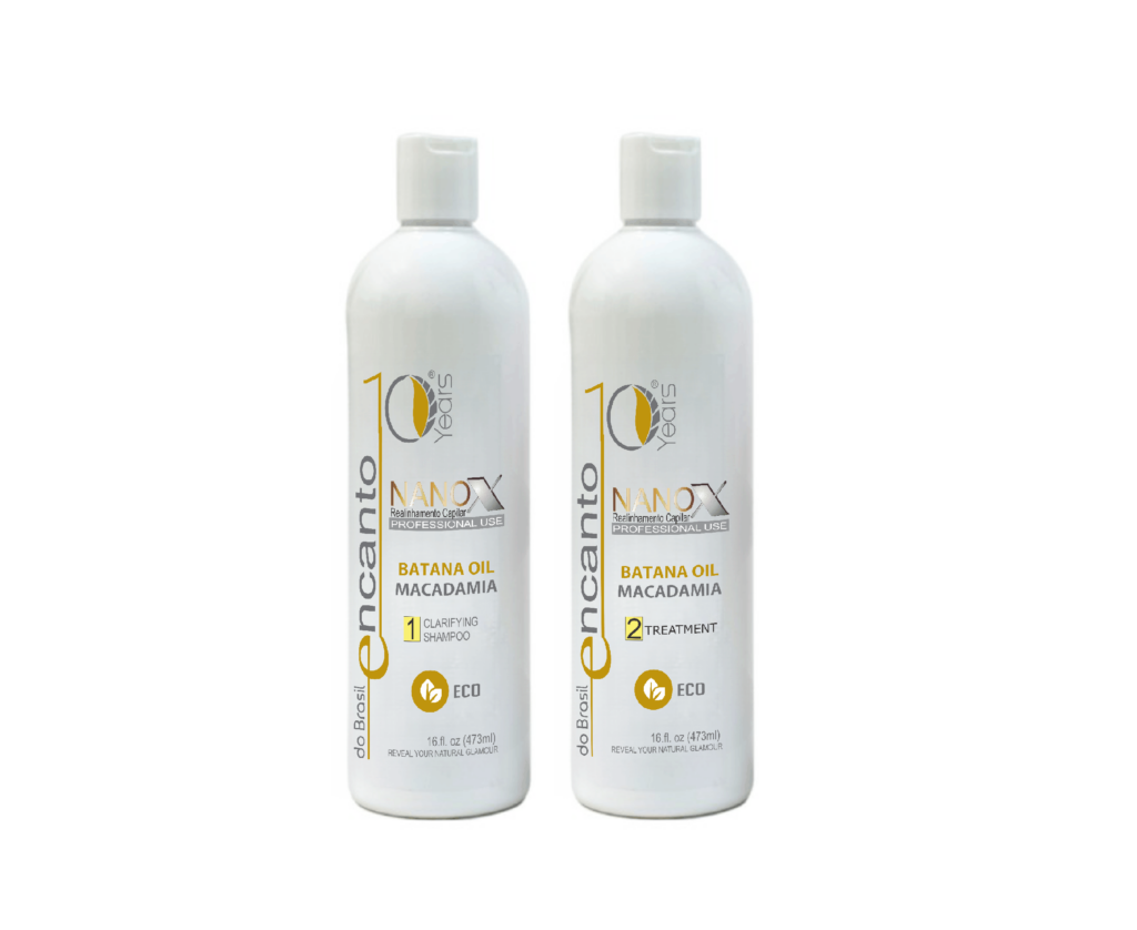 Zestaw do keratynowego prostowania włosów Encanto do Brasil Nanox 2x473 ml